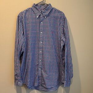 Ralph Lauren Blue Label Navy, dark pink, green and white Checkered Button  Shirt